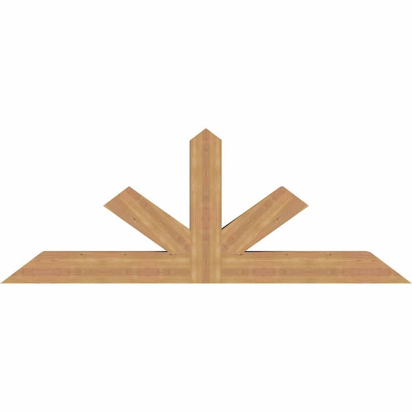 Ekena Millwork Saratoga Smooth Timber Gable Bracket, Western Red Cedar, 72"W x 27"H x 5 1/2"D x 5 1/2"F, 9/12 Pitch GBW072X27X0606SAR00SWR - main